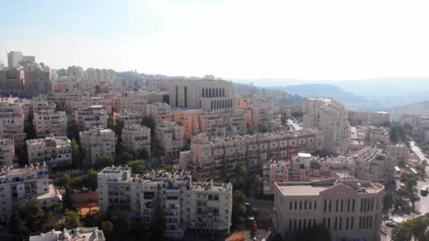 Jerusalem Belz Große Orthodoxe Synagoge Luftaufnahme Drohnenaufnahmen Über Der Großen — Stockvideo