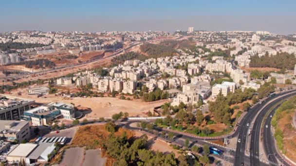 エルサレム空撮イスラエルの中心部を上空から撮影 — ストック動画
