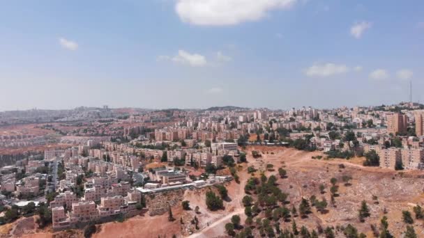 耶路撒冷空中观看中心无人驾驶飞机飞过耶路撒冷市中心以色列 — 图库视频影像