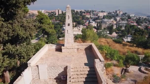 Zefat Oude Kruisvaarders Fort Luchtzichtdrone Beelden Zefat Oude Kruisvaarders Fort — Stockvideo