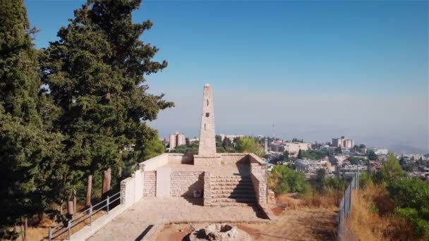 Zefat Eski Haçlılar Kalesi Havadan Insansız Hava Aracı Görüntüsü Zefat — Stok video