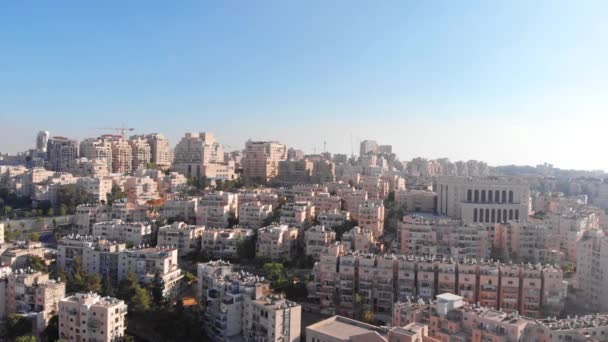Jerusalem Orthodoxes Viertel Mit Belz Synagoge Luftaufnahme Drohnenaufnahmen Über Der — Stockvideo