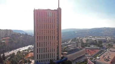 Kudüs 'teki Hi Tech Park Hotzvim AerialDrone Yüksek Teknoloji Parkı Kudüs İsrail' deki Büyük Binanın üzerindeki görüntüler