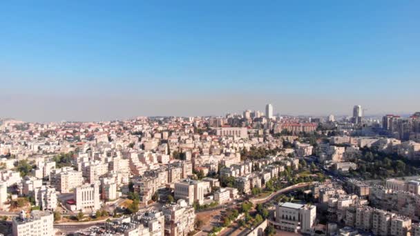 エルサレム センター空中展望ドローンがエルサレムの中心部を占領 — ストック動画