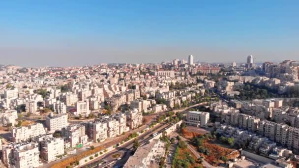 Jerusalem Center Aerial Viewdron Zastřelen Nad Centrem Jeruzaléma Izrael — Stock video