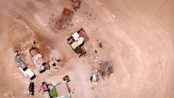 Bedouin Camp Desert Aerial Viewdrone Footage Bedouin Outpost Close Israeli — Stock Video