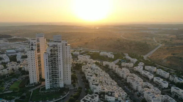 Modiin City Landscape at sunset, aerial view..israelDrone,aerial,summer,july,2020