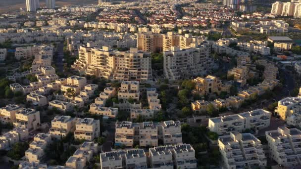 Modiin City Skyline Luftaufnahme Israelsonnenuntergang Juli 2020 Drohnenblick Panorama — Stockvideo