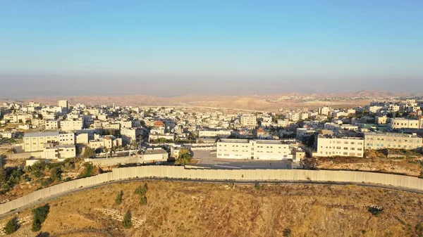 Anata Refugees Camp Security Wall Pisgat Zeev Israel Aerialdrone View — Φωτογραφία Αρχείου