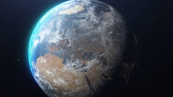 3D rendering- Europe, Earth Space viewMap ,Outer Space Travel Concept 3D