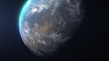 Dünya Asya Kıtasına Zum Odaklandı Çin Rusya ve Japon Harita Zoom, Dış Uzay Seyahat Konsepti 3D Animasyon, 4K