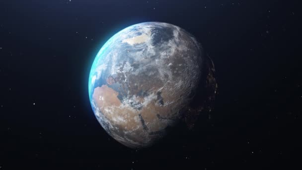 Avrupa Kıtasında Dünya Büyümesi Uzay Haritası Yakınlaşması Uzayda Yolculuk Konsepti — Stok video