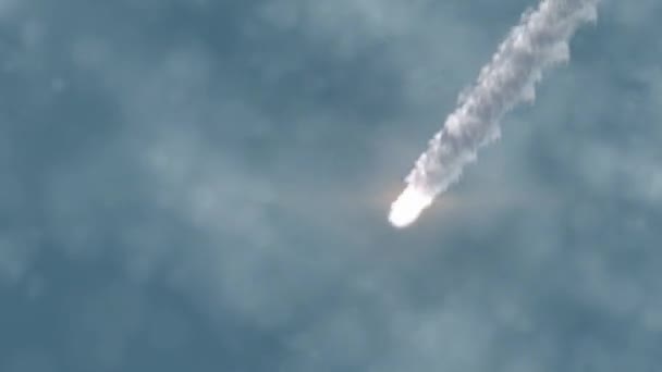 Asteroid Meteor Hořící Ohnivá Koule Hoří Jak Pohybuje Obloze Globální — Stock video
