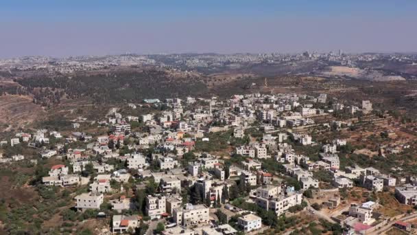 Palestinian Village Beit Surik Med Jerusalem Stad Bakgrundflygfoto Moské Jerusalem — Stockvideo