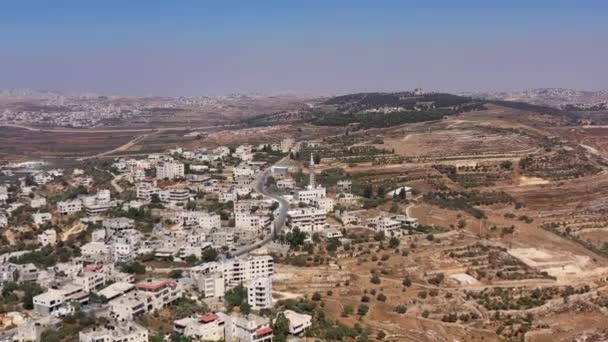 Aerial View Mosque Palestine Town Biddu Jerusalem Emmosque Construction Drone — 图库视频影像