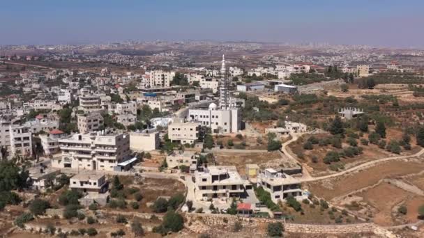 Aerial View Mosque Palestine Town Biddu Jerusalem Emmosque Construction Drone — 图库视频影像