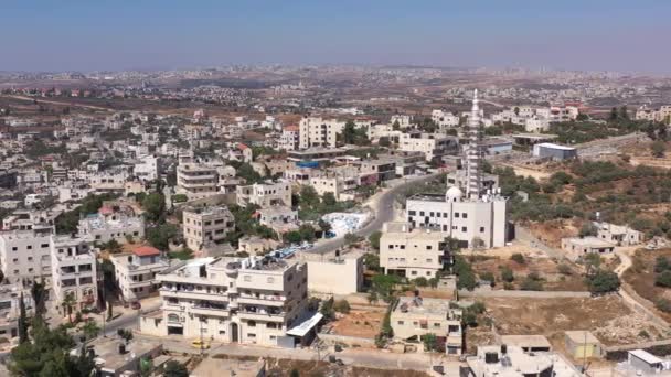 Aerial View Mosque Palestine Town Biddu Jerusalemjerusalem Hills Drone August — Stock Video