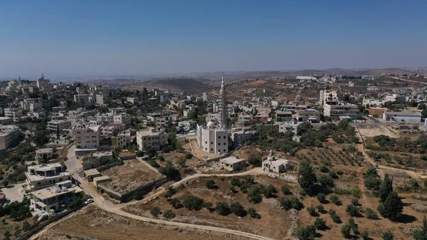 Aerial View Mosque Palestine Town Biddu Jerusalemjerusalem Hills Drone August — Stock Photo, Image