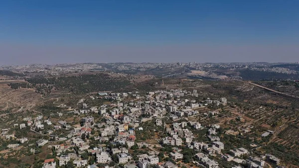 Palestinian Village Beit Surik Jerusalem City Backgroundaerial View Τζαμί Ιερουσαλήμ — Φωτογραφία Αρχείου