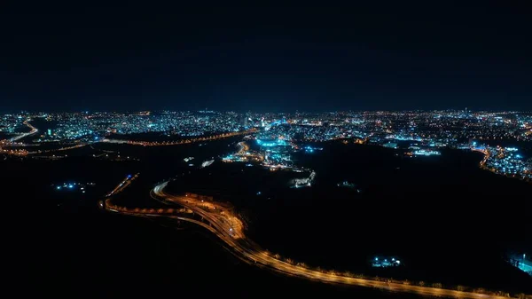 Kudüs Şehri Gece, hava manzarası, İsrail ana girişi ve 1. Yol