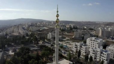 Kudüs 'teki Altın Cami Kulesi, Filistinli Müslüman Camii Mescid aldaoa, Beyt Hanina, Drone 