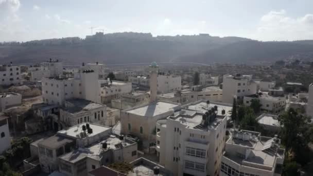 Oude Moskee Beit Hanina Abu Dahuk Oude Stad Luchtfoto Palestijnse — Stockvideo