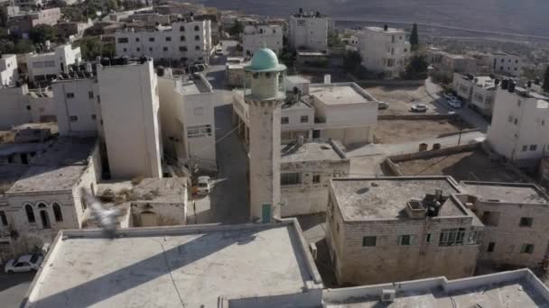 Oude Moskee Beit Hanina Abu Dahuk Oude Stad Luchtfoto Palestijnse — Stockvideo