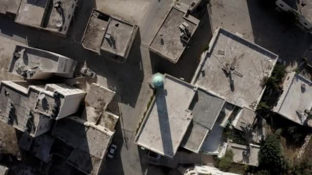 Masjid Tua Kota Tua Palestin Abu Dahuk Aerialtarik Atas Bawah — Stok Video