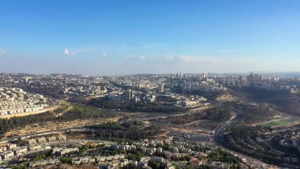 Ramot Alon Daki Kudüs Landsacpe Hava Manzarası Arka Planda Şehir — Stok video