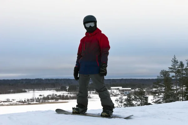 Snowboarder Pista Esquí — Foto de Stock