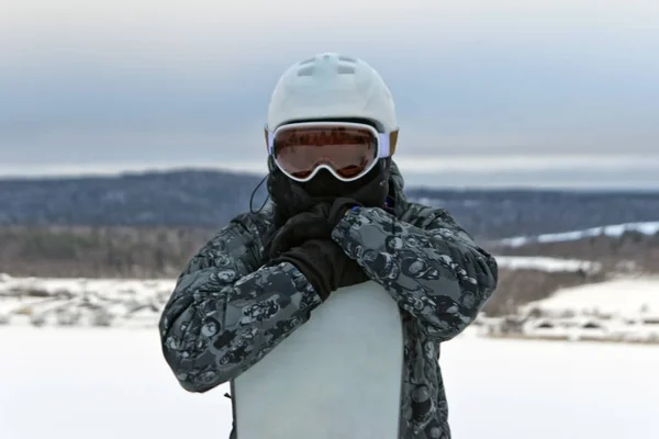 Snowboard Snowboarder Una Estación Esquí Deporte Invierno Extremo — Foto de Stock