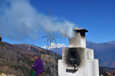 Chele La Pass eski Bhutan Bayan, Bhuta.