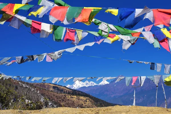 Prayer Flags at Chelela Pass, Bhutan — Stock Photo, Image