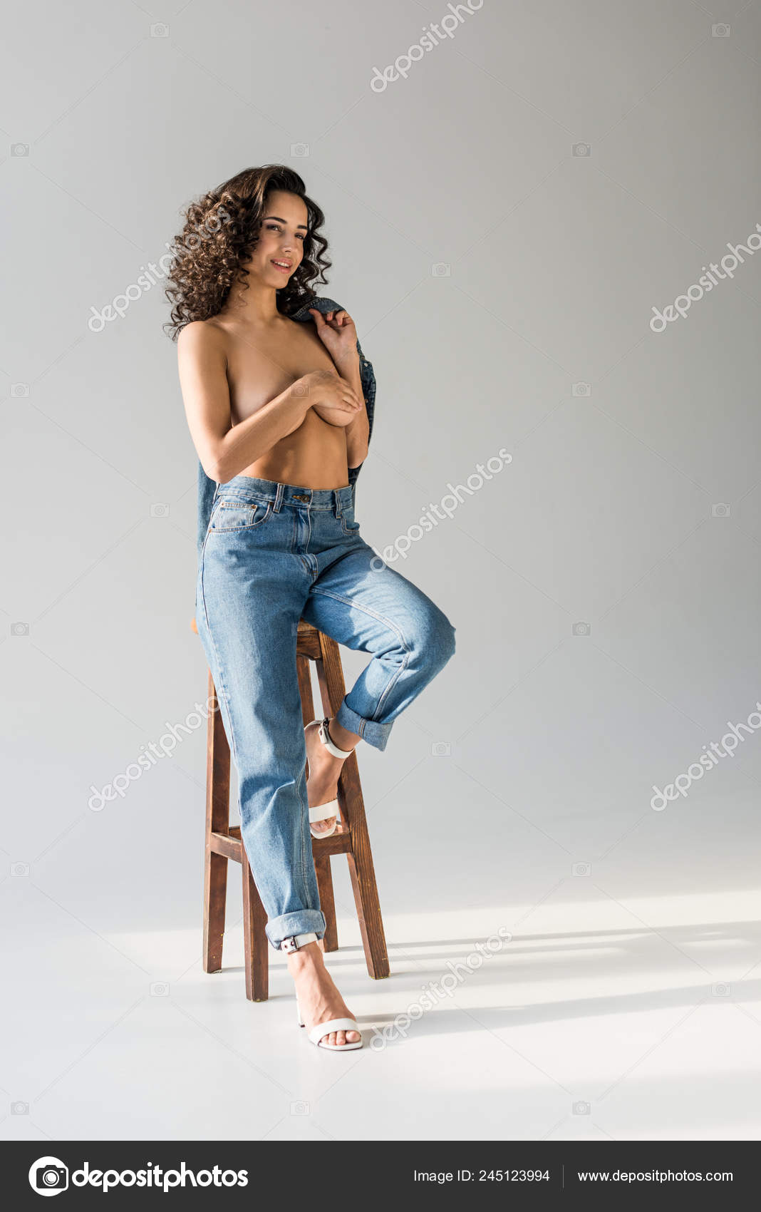 Beautiful Naked Woman Curly Hair Covering Breast Hand While Sitting Stock Photo by ©DmitriyAnaniev 245123994 Beautiful Naked Woman Curly Hair Covering Breast Hand While Sitting Stock Photo by ©DmitriyAnaniev 245123994