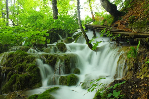 Waterfall in Natural Park of Plitvice, Croatia.