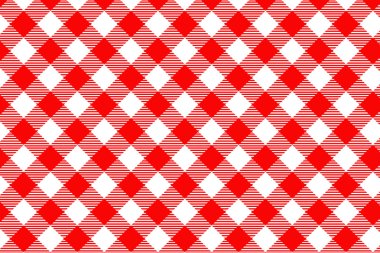 Red Gingham deseni. Doku Rhombus/kareler için-ekose, Masa örtüsü, Giysi, gömlek, elbise, kağıt, yatak, battaniye, yorgan ve diğer tekstil ürünleri. Vektör Illustration.