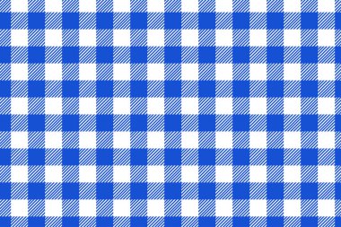 Mavi ve beyaz masa örtüsü desen, doku Rhombus/kareler için-ekose, Masa örtüsü, Giysi, gömlek, elbise, kağıt, battaniye ve diğer tekstil ürünleri. Vektör Illustration.