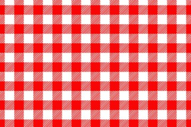 Red Gingham deseni. Doku Rhombus/kareler için-ekose, Masa örtüsü, Giysi, gömlek, elbise, kağıt, yatak, battaniye, yorgan ve diğer tekstil ürünleri. Vektör Illustration.