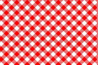Red Gingham deseni. Doku Rhombus/kareler için-ekose, Masa örtüsü, Giysi, gömlek, elbise, kağıt, yatak, battaniye, yorgan ve diğer tekstil ürünleri. Vektör Illustration.