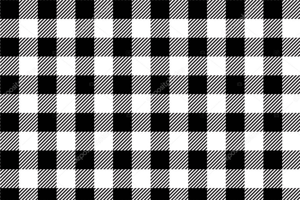 Black gingham pattern background.Texture from rhombus.Vector illustration.EPS-10.