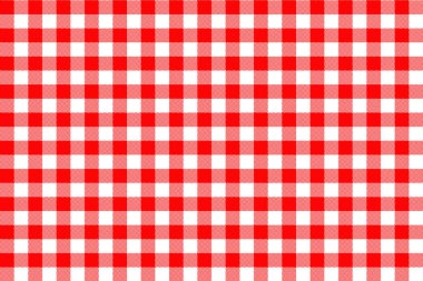 Gingham deseni. Ekose, masa örtüleri, giysi, gömlek, elbise, kağıt, yatak takımları, battaniyeler, yorganlar ve diğer tekstil ürünleri için eşkenar dörtgen/karelerden doku. Vektör illüstrasyon Eps 10
