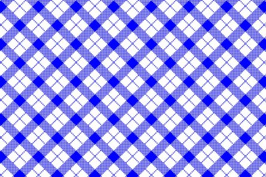 Gingham deseni. Ekose, masa örtüleri, giysi, gömlek, elbise, kağıt, yatak takımları, battaniyeler, yorganlar ve diğer tekstil ürünleri için eşkenar dörtgen/karelerden doku. Vektör illüstrasyon Eps 10