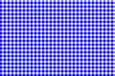 Mavi Gingham deseni. Ekose, masa örtüleri, giysi, gömlek, elbise, kağıt, yatak takımları, battaniyeler, yorganlar ve diğer tekstil ürünleri için eşkenar dörtgen/karelerden doku. Vektör illüstrasyon Eps 10