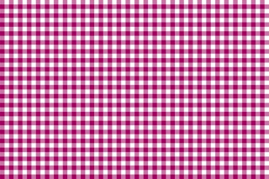 Pembe Gingham deseni. Ekose, masa örtüleri, giysi, gömlek, elbise, kağıt, yatak takımları, battaniyeler, yorganlar ve diğer tekstil ürünleri için eşkenar dörtgen/karelerden doku. Vektör illüstrasyon Eps 10