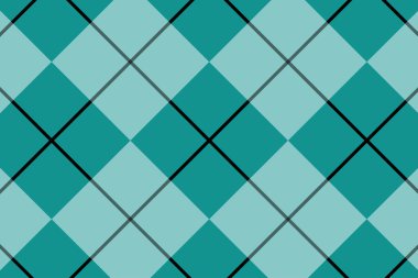 Yeşil Gingham deseni. Ekose, masa örtüleri, giysi, gömlek, elbise, kağıt, yatak takımları, battaniyeler, yorganlar ve diğer tekstil ürünleri için eşkenar dörtgen/karelerden doku. Vektör illüstrasyon Eps 10