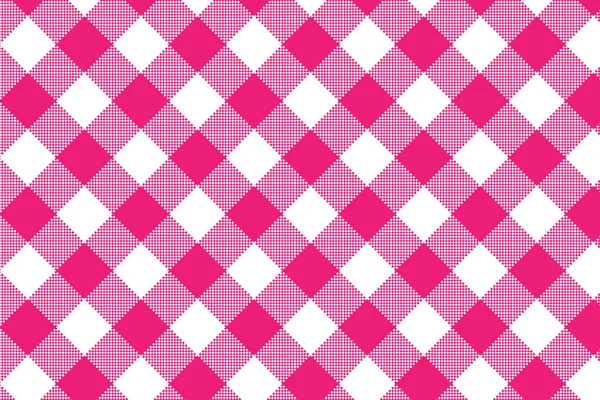 Patrón rosa de Gingham. Textura de rombo / cuadrados para cuadros, manteles, ropa, camisas, vestidos, papel, ropa de cama, mantas, edredones y otros productos textiles. Ilustración vectorial EPS 10 — Archivo Imágenes Vectoriales