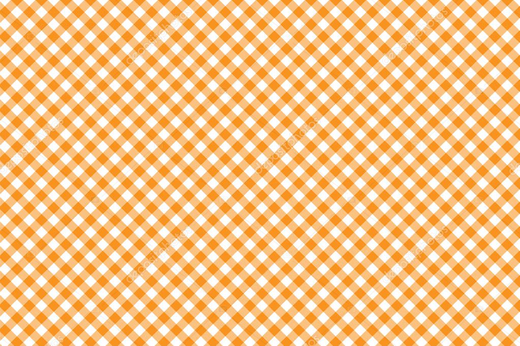Orange Gingham pattern. Texture from rhombus/squares for - plaid, tablecloths, clothes, shirts, dresses, paper, bedding, blankets, quilts and other textile products. Vector illustration EPS 10