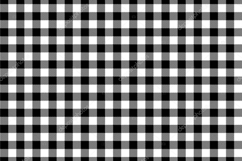 Black Gingham pattern. Texture from rhombus/squares for - plaid, tablecloths, clothes, shirts, dresses, paper, bedding, blankets, quilts and other textile products. Vector illustration EPS 10