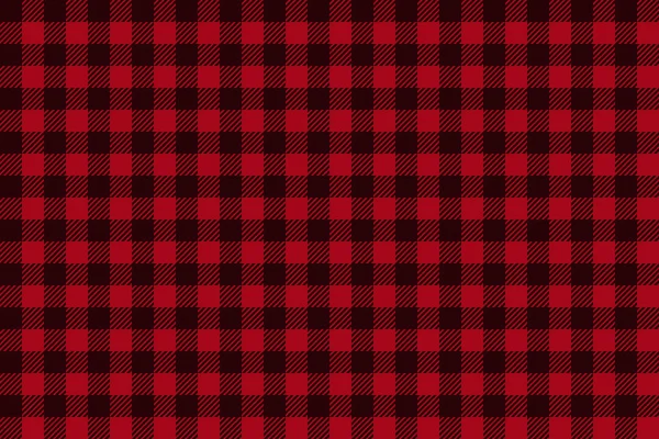 Red Black Lumberjack plaid seamless pattern — Stock Vector