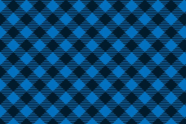 Blauer schwarzer Holzfäller kariertes nahtloses Muster — Stockvektor